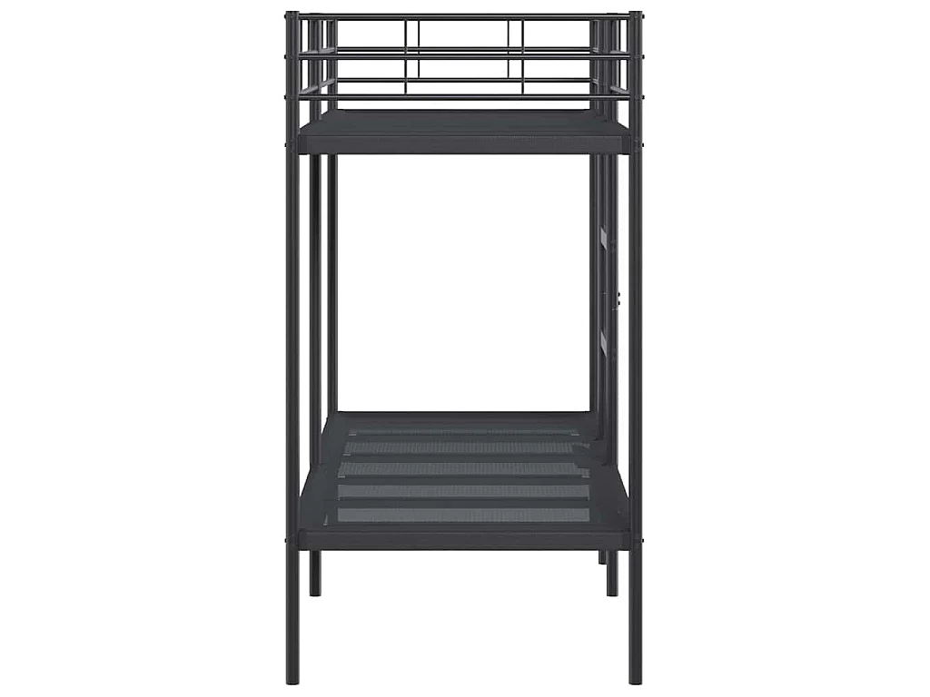 Lit superposé sans matelas noir 80x200 cm acier