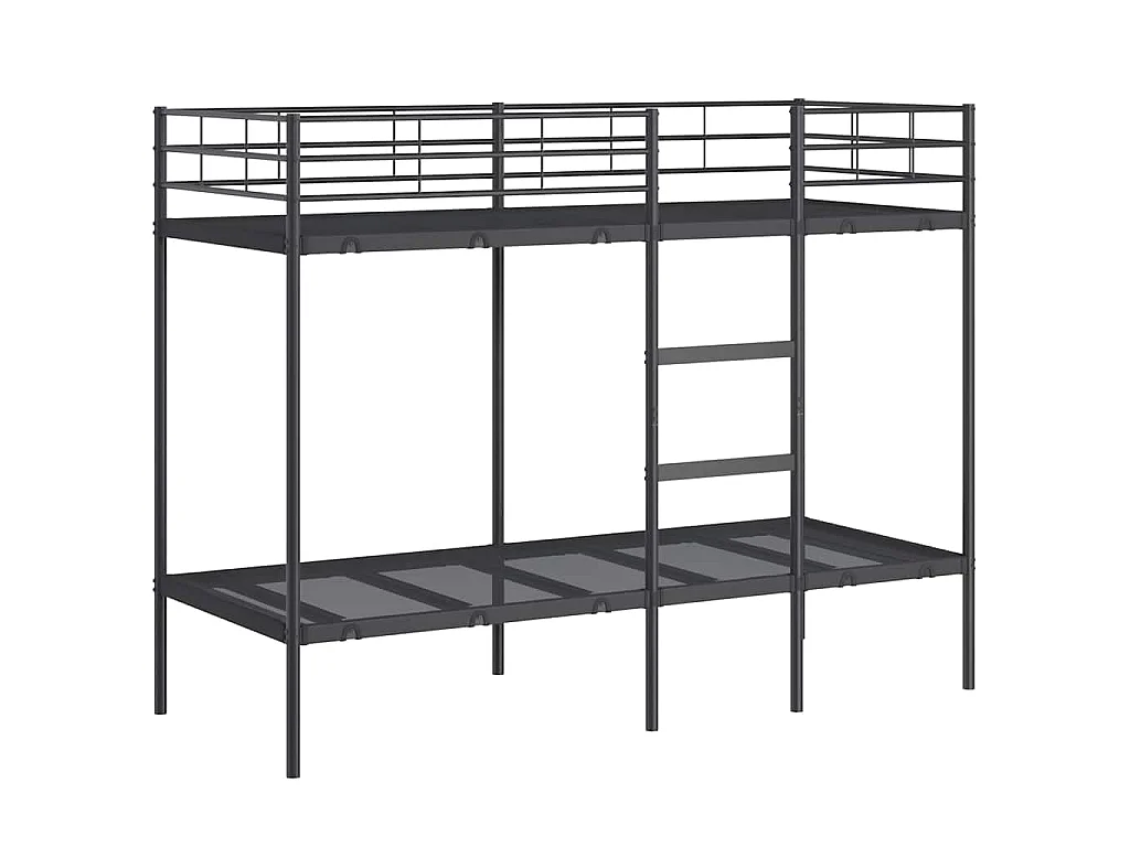 Etagenbett ohne Matratze Schwarz 80x200 cm Stahl