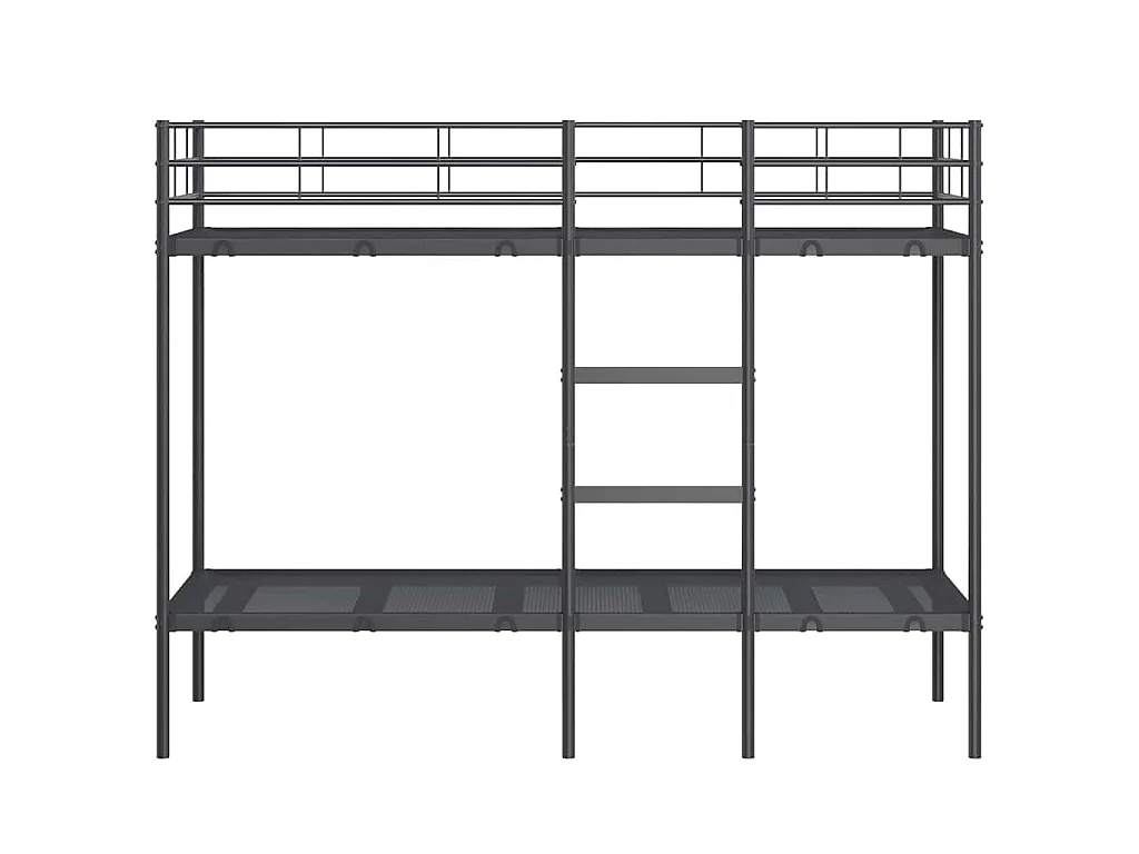 Lit superposé sans matelas noir 80x200 cm acier