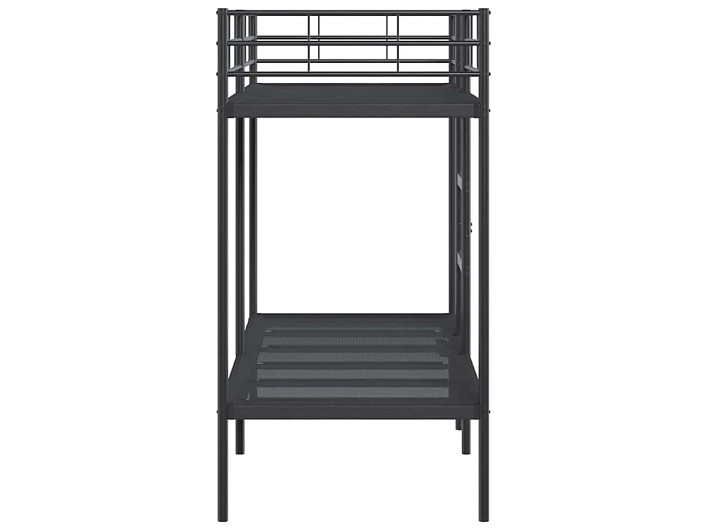 Lit superposé sans matelas noir 80x200 cm acier