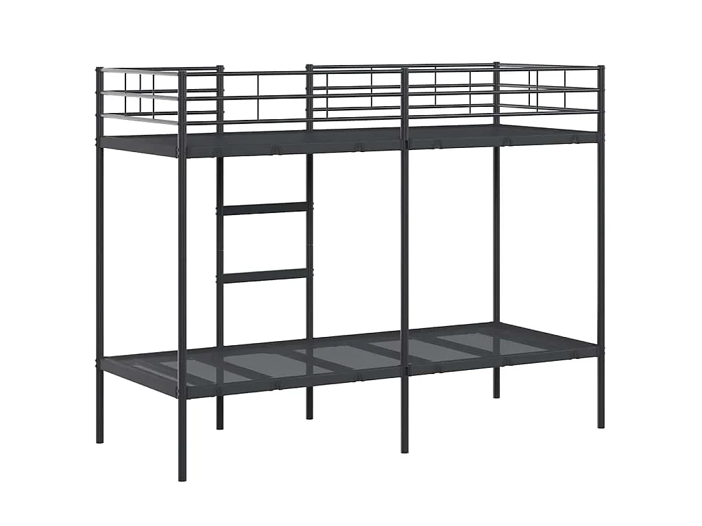 Lit superposé sans matelas noir 80x200 cm acier
