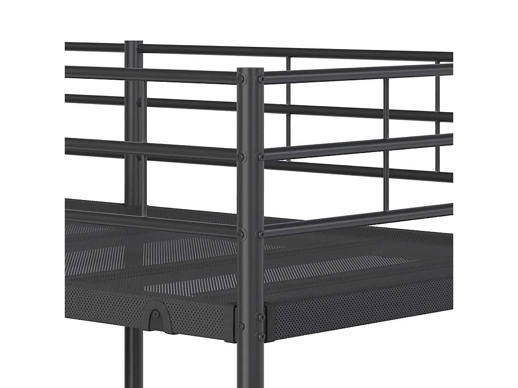 Lit superposé sans matelas noir 80x200 cm acier