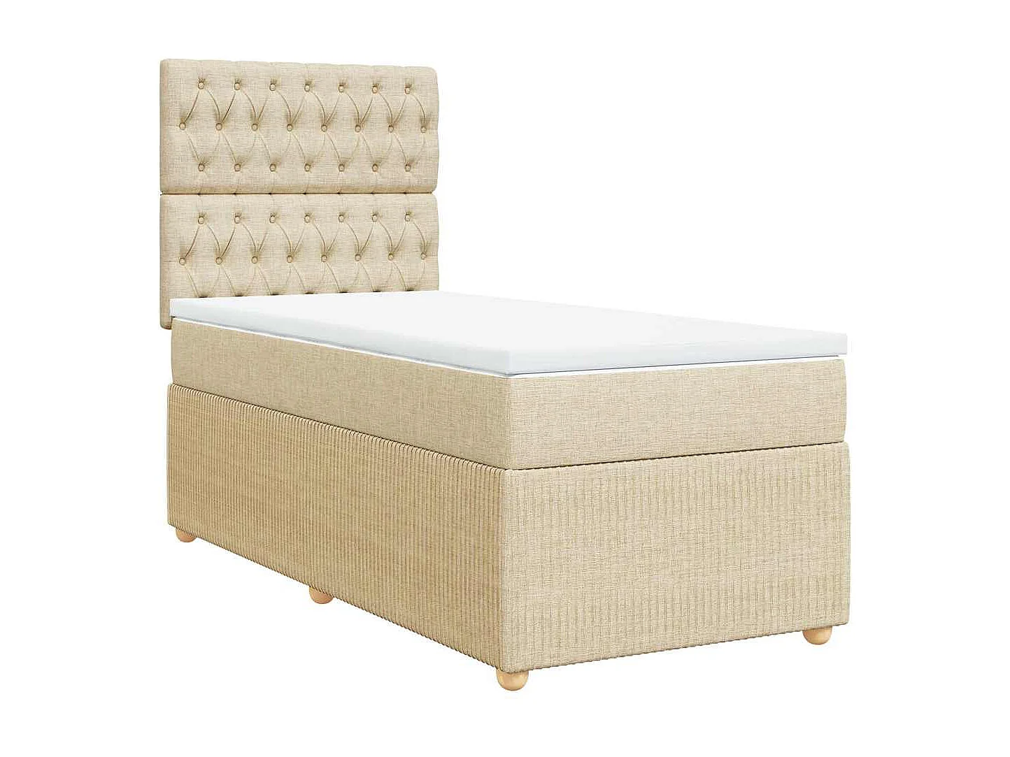 Boxspring met matras stof crèmekleurig 80x200 cm