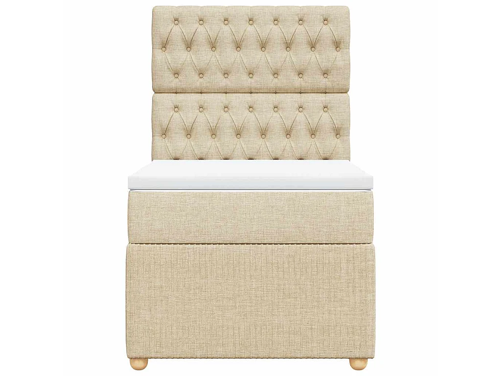 Boxspring met matras stof crèmekleurig 80x200 cm