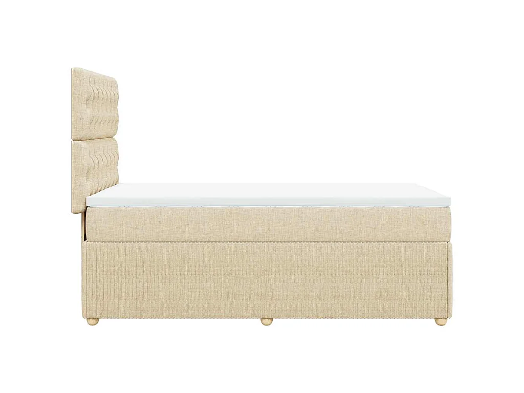 Boxspring met matras stof crèmekleurig 80x200 cm