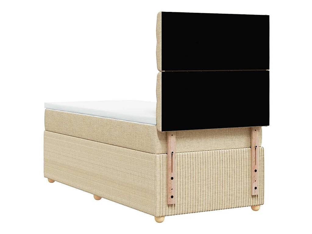 Boxspring met matras stof crèmekleurig 80x200 cm