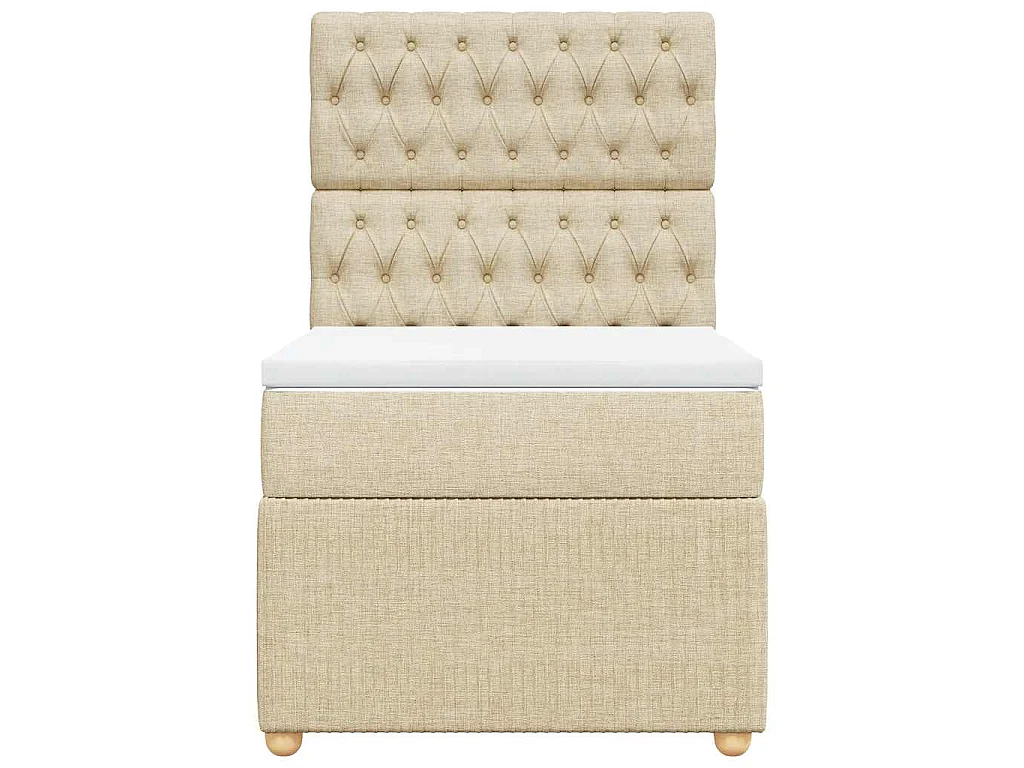 Boxspring met matras stof crèmekleurig 80x200 cm