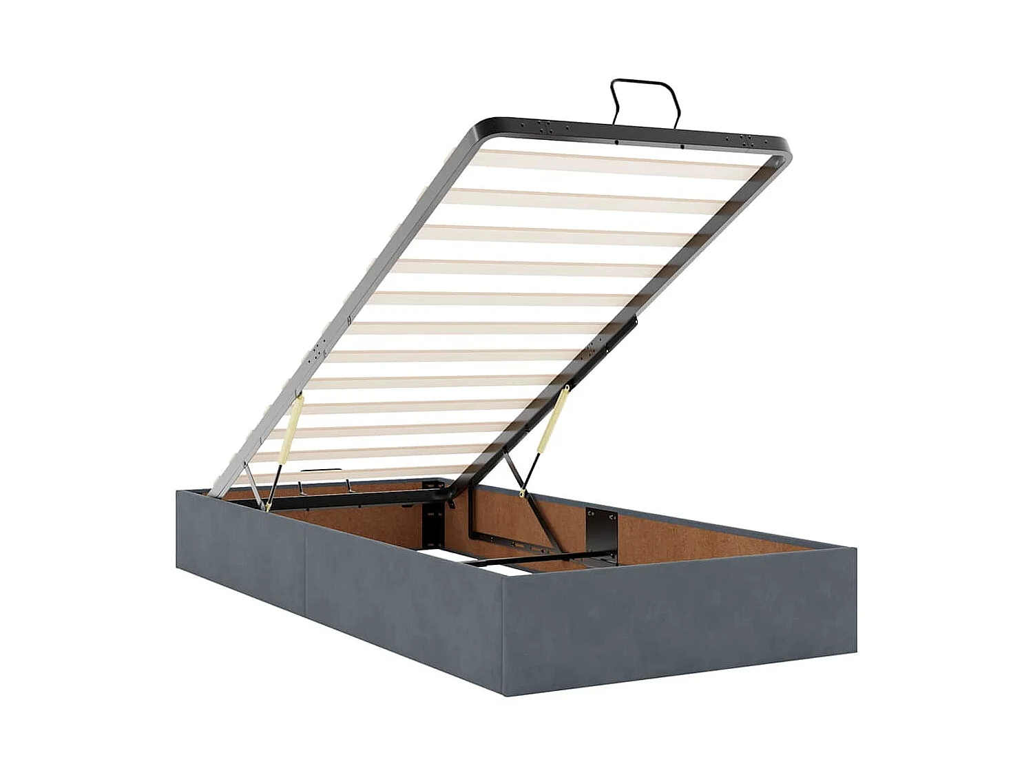 Ottoman bed met matrassen 80x200cm fluweel donkergrijs