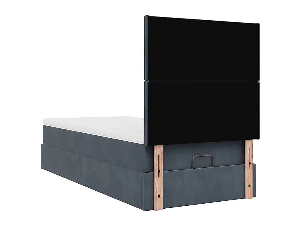 Struttura Letto Pouf con Materassi 180x200 cm in Velluto