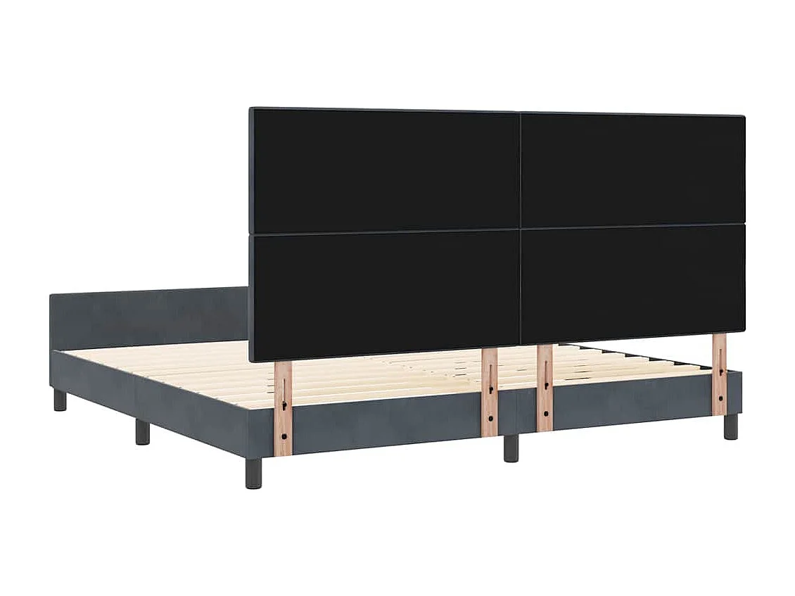 Estructura de cama Gris oscuro 200 x 200 cm Terciopelo