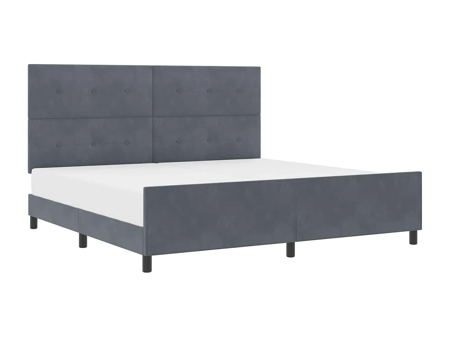 Boxspringbed met hoofdeinde Donkergrijs 200 x 200 cm Fluweel