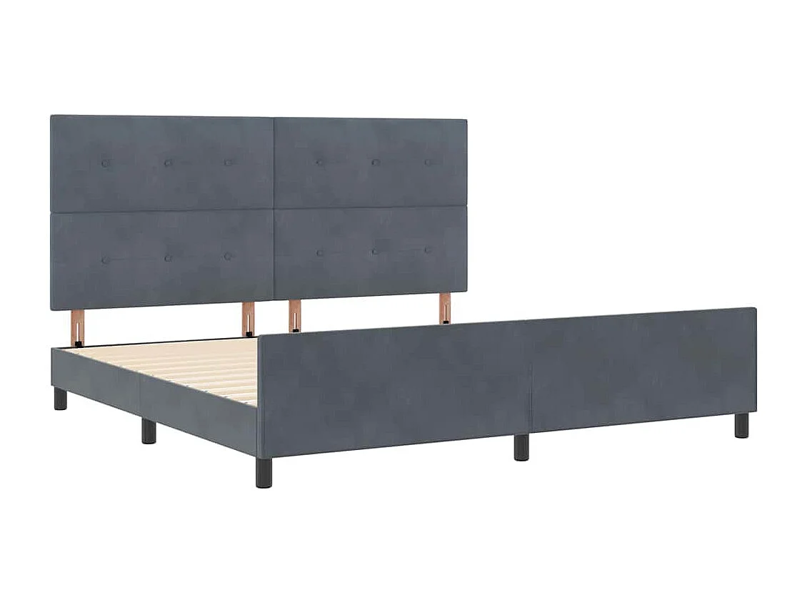 Boxspringbed met hoofdeinde Donkergrijs 200 x 200 cm Fluweel