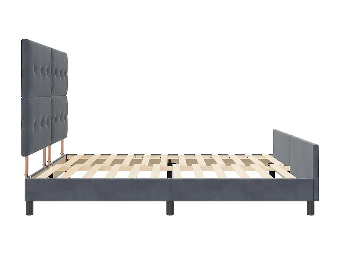 Boxspringbed met hoofdeinde Donkergrijs 200 x 200 cm Fluweel