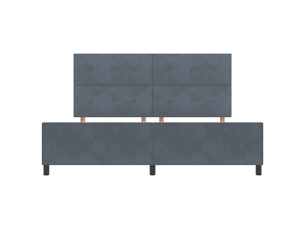 Letto a molle con testiera Grigio scuro 200 x 200 cm Velluto