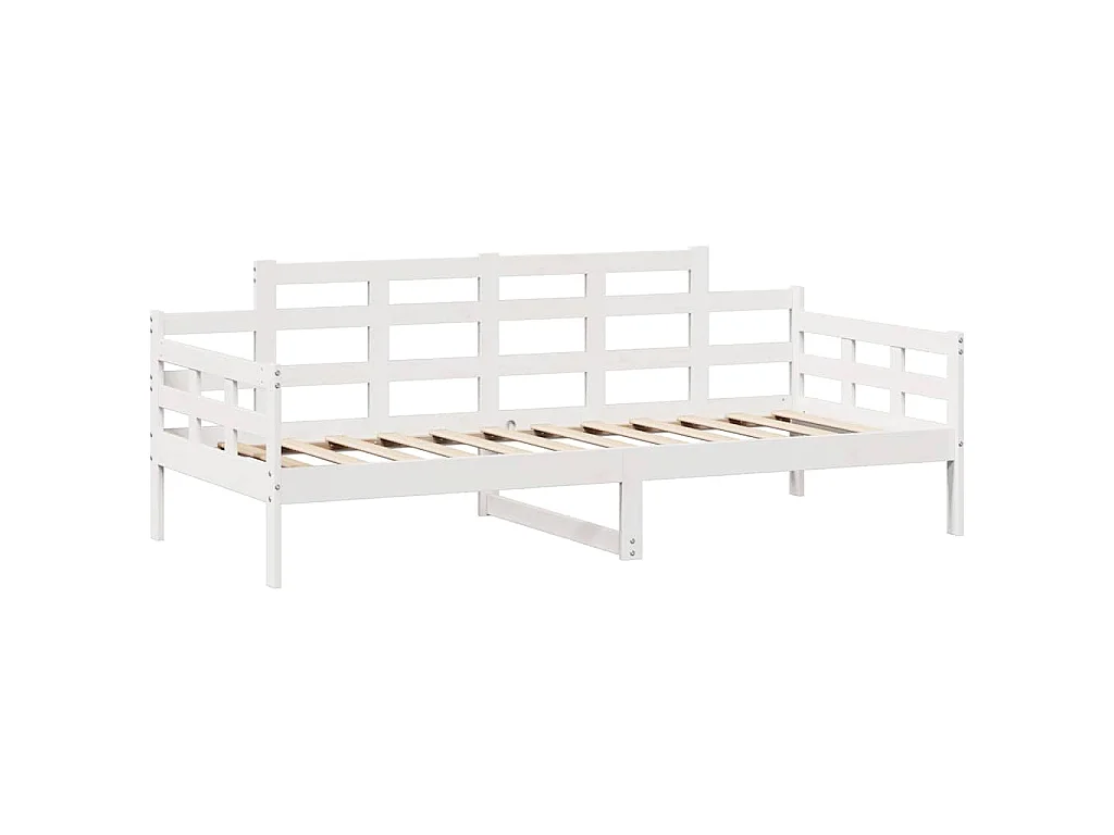Lit de jour et tiroirs sans matelas blanc 80x200 cm bois massif