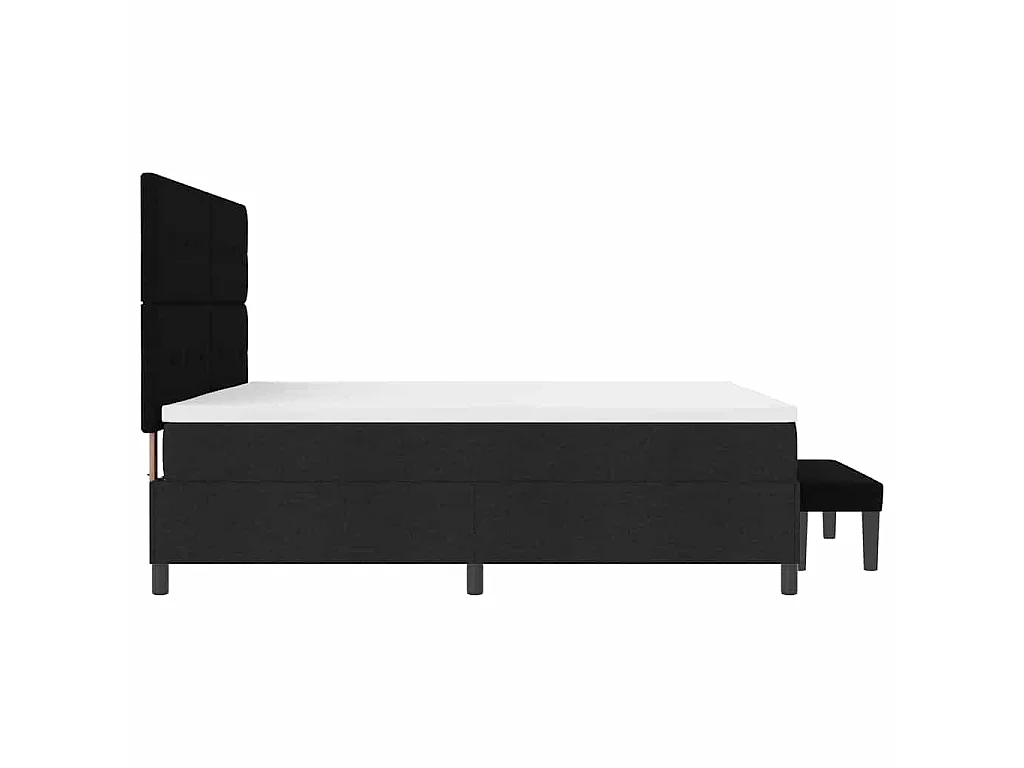 Letto a molle con testiera Nero 200 x 200 cm Tessuto