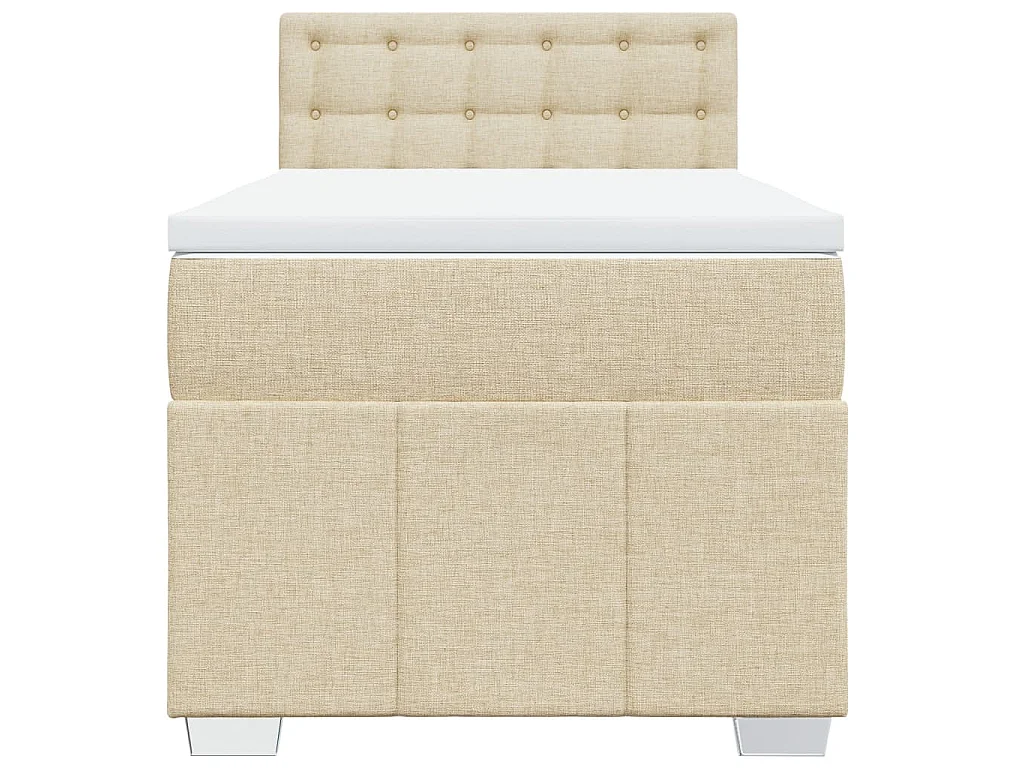 Boxspringbett mit Matratze Creme 80x200 cm Stoff