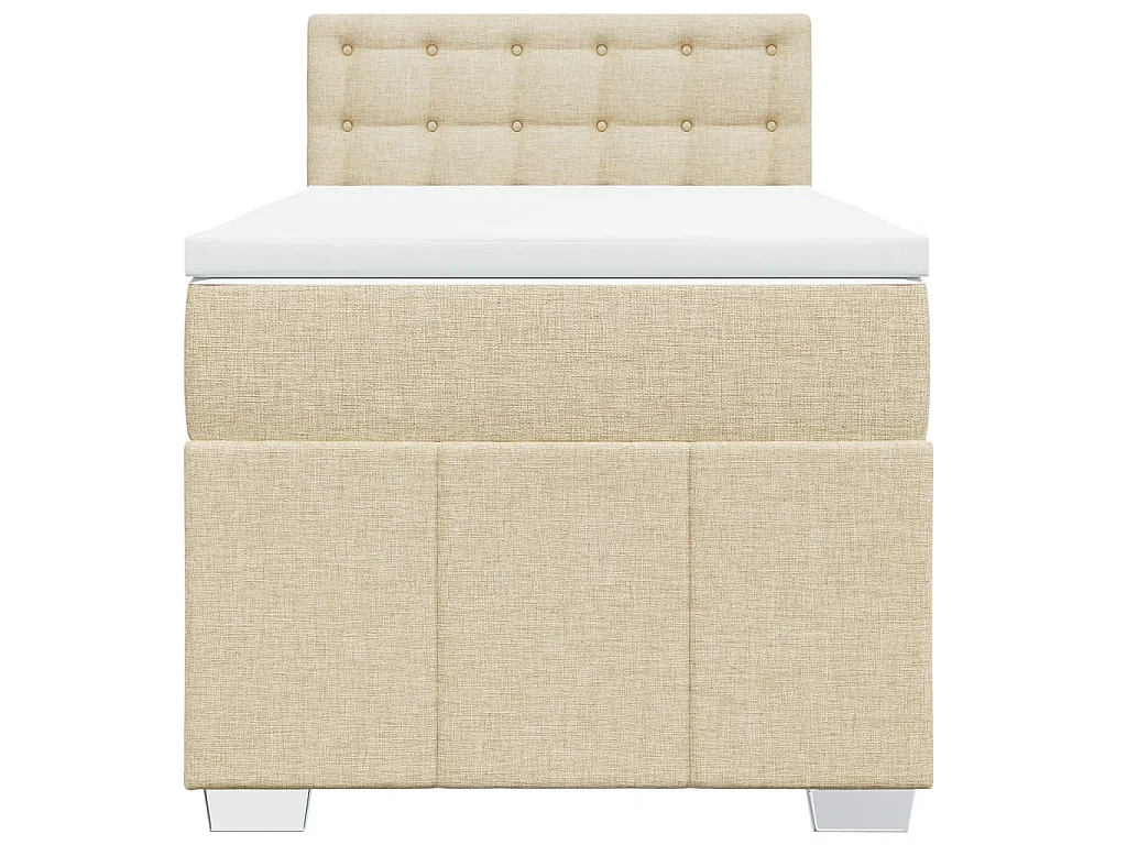 Sommier à lattes de lit avec matelas Crème 80x200 cm Tissu