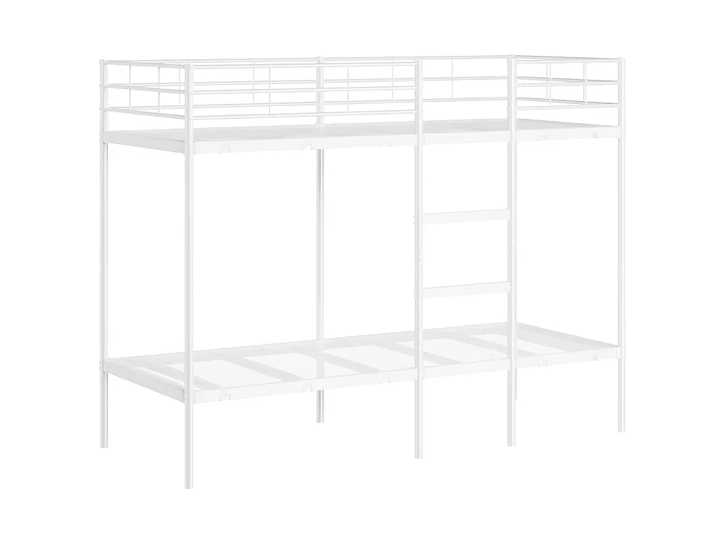 Lit superposé sans matelas blanc 75x190 cm acier
