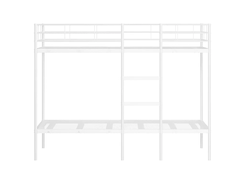 Lit superposé sans matelas blanc 75x190 cm acier