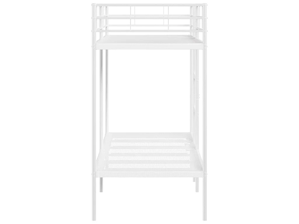 Lit superposé sans matelas blanc 75x190 cm acier