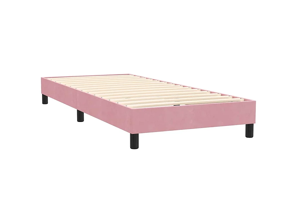 Boxspring met matras fluweel roze 80x220 cm