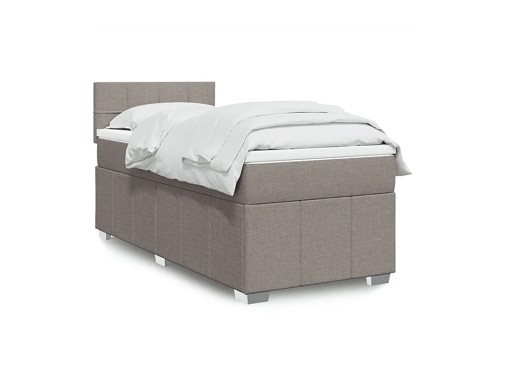 Sommier à lattes de lit avec matelas Taupe 80x200 cm Tissu