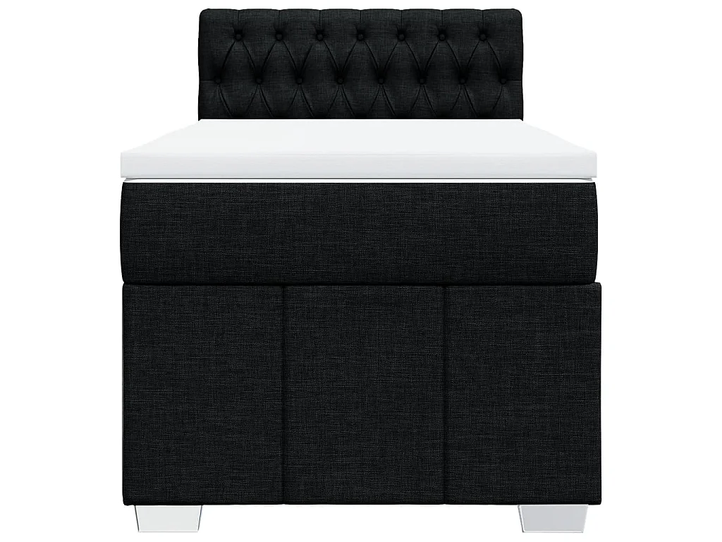 Boxspringbett mit Matratze Schwarz 80x200 cm Stoff