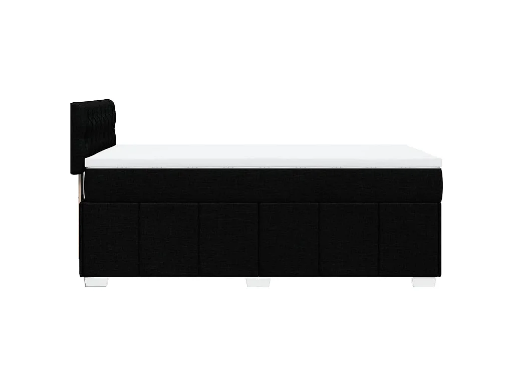 Boxspringbett mit Matratze Schwarz 80x200 cm Stoff
