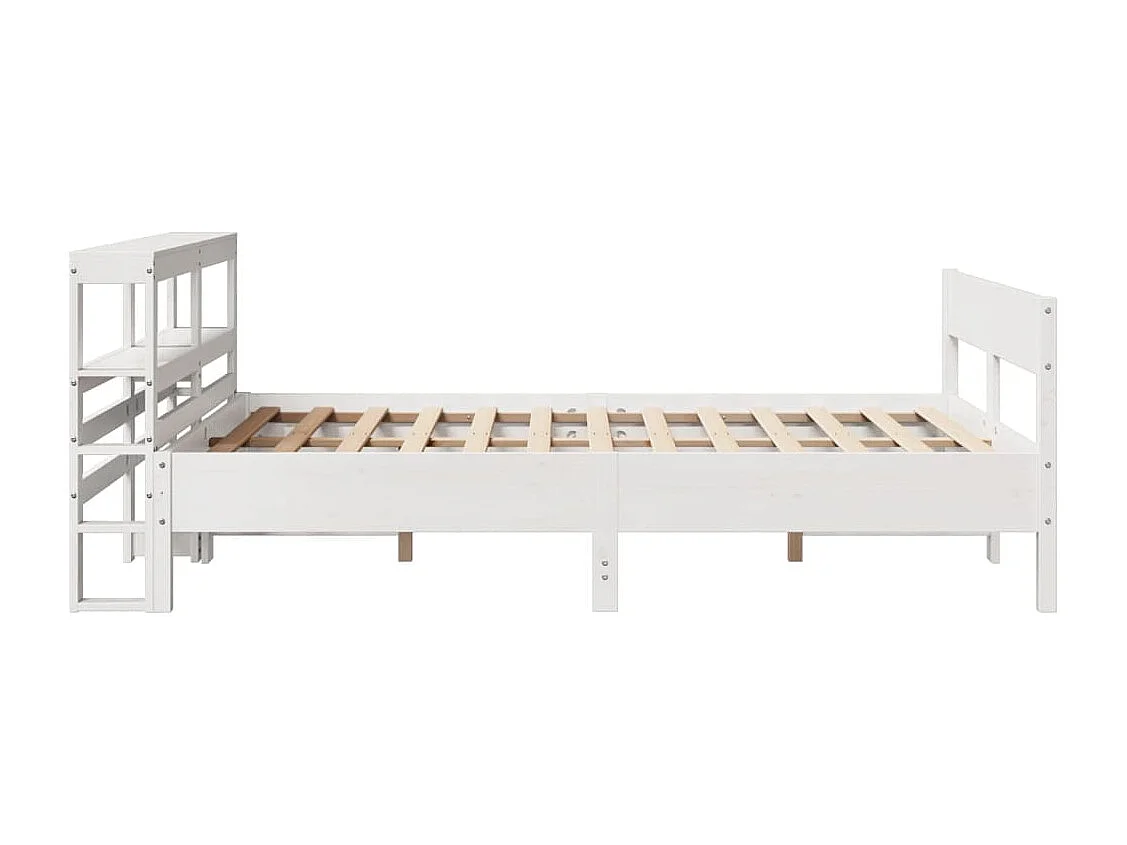 Bedframe zonder matras massief grenenhout wit 135x190 cm