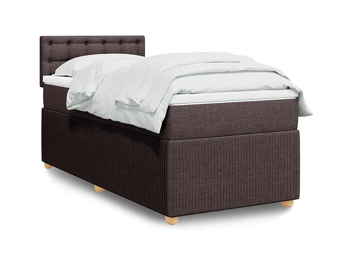 Boxspring met matras stof donkerbruin 80x200 cm