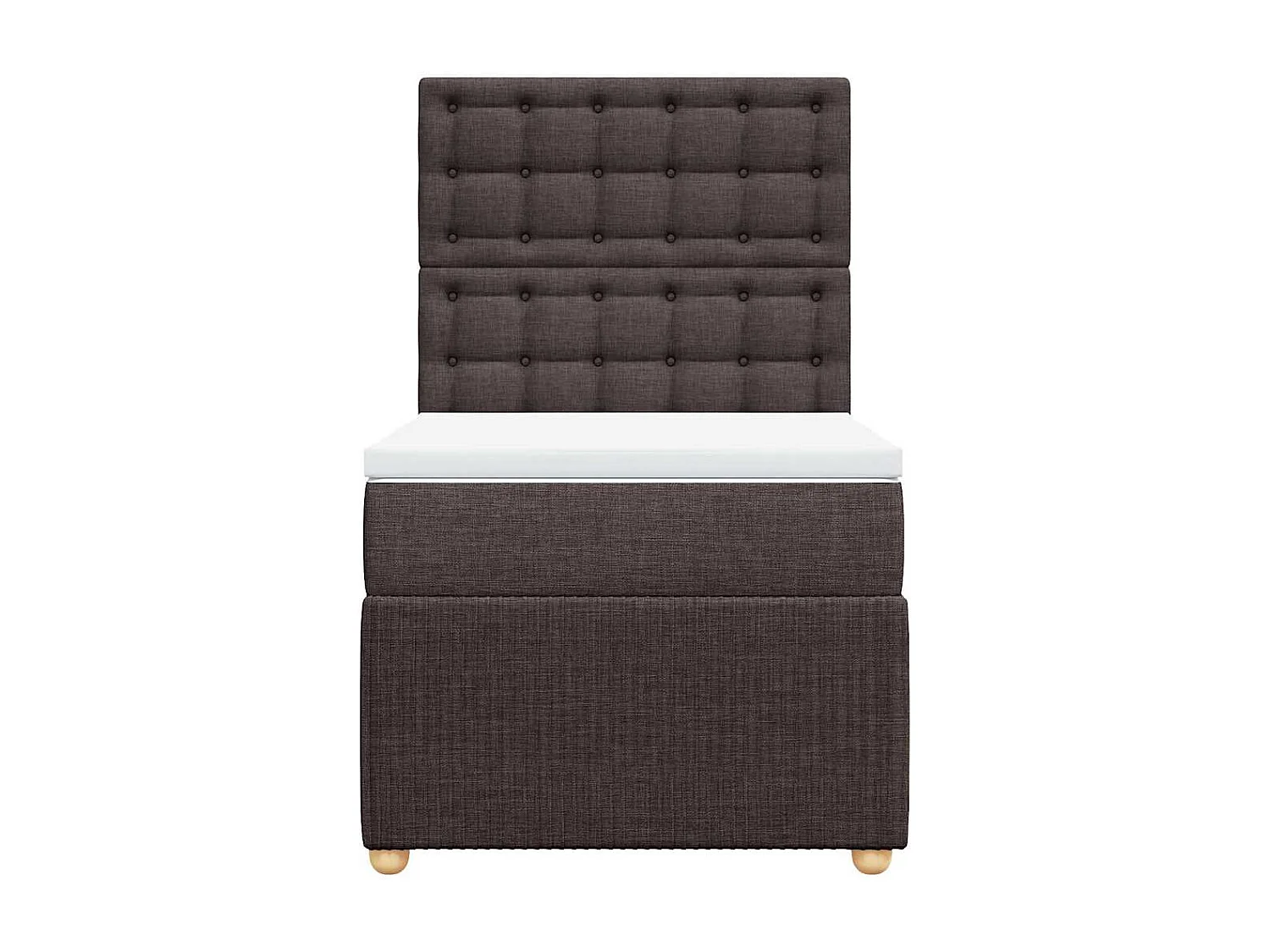 Cama com molas/colchão 80x200 cm tecido castanho-escuro