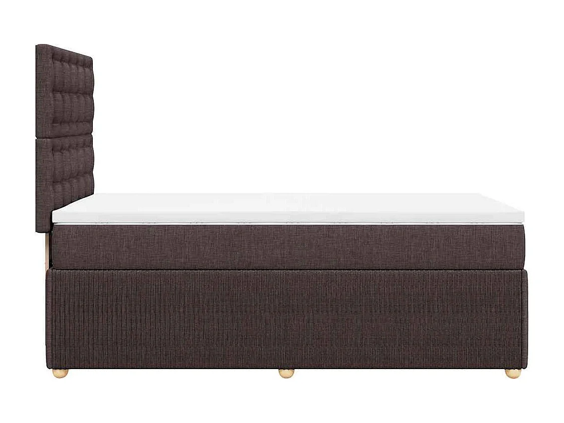 Cama com molas/colchão 80x200 cm tecido castanho-escuro