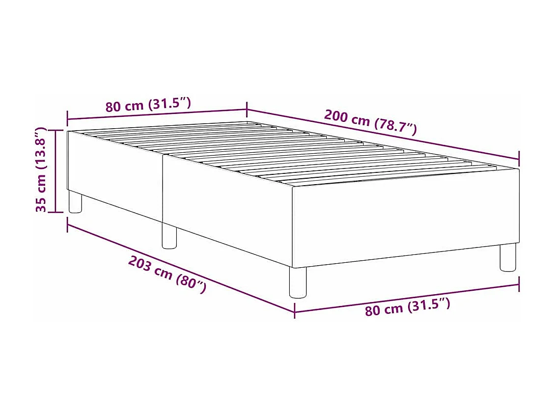 Platform bedframe Grijs groen 80 x 200 cm Stof