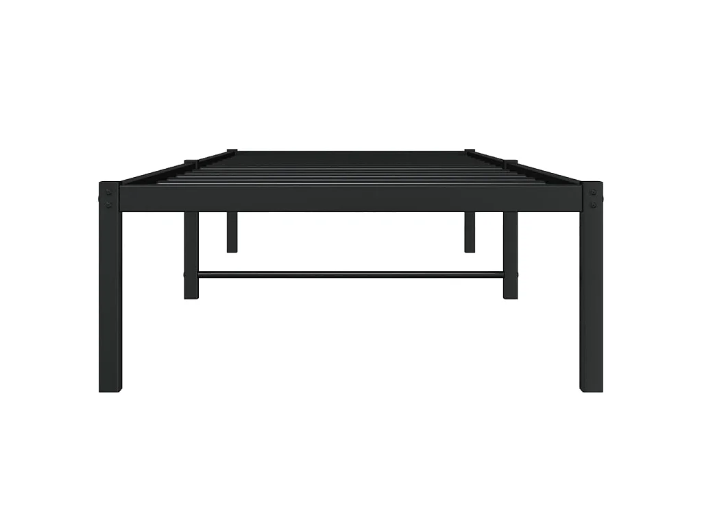 Cadre de lit métal noir 80x200 cm