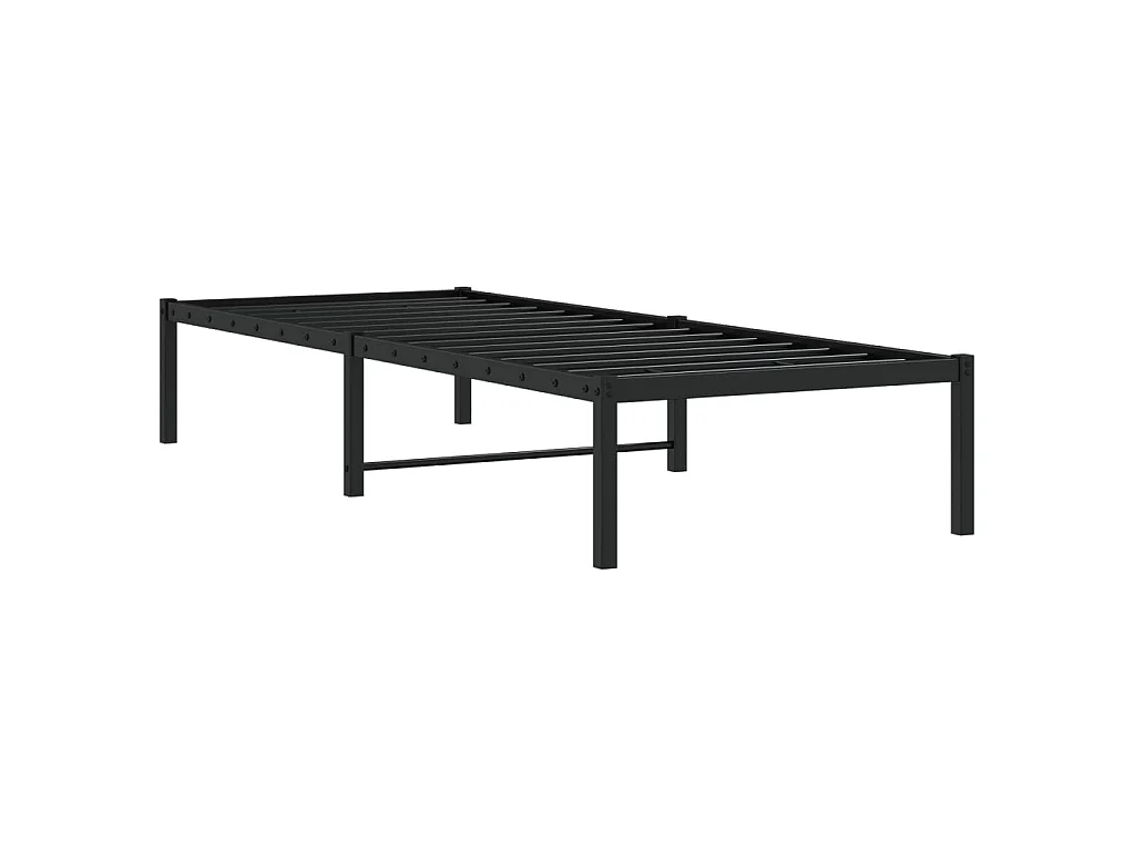Cadre de lit métal noir 80x200 cm