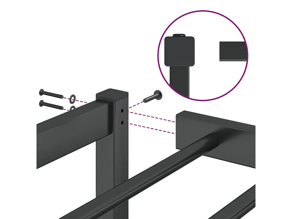 Bedframe metaal zwart 80x200 cm