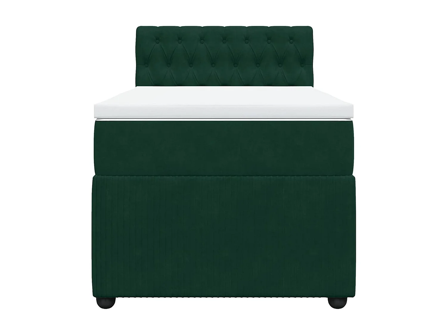 Boxspringbett mit Matratze Dunkelgrün 80x200 cm Samt