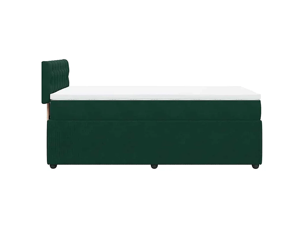 Sommier à lattes de lit et matelas Vert foncé 80x200 cm Velours