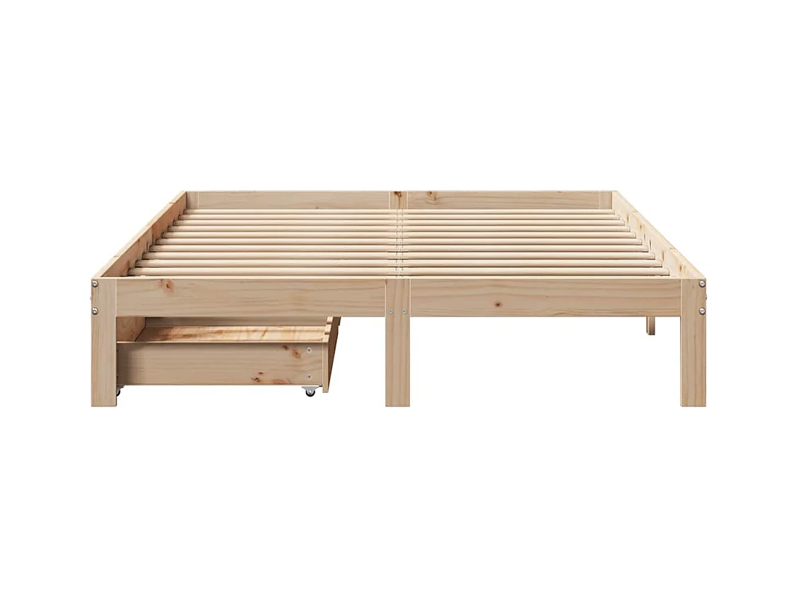 Cadre de lit avec tiroirs sans matelas 135x190 cm