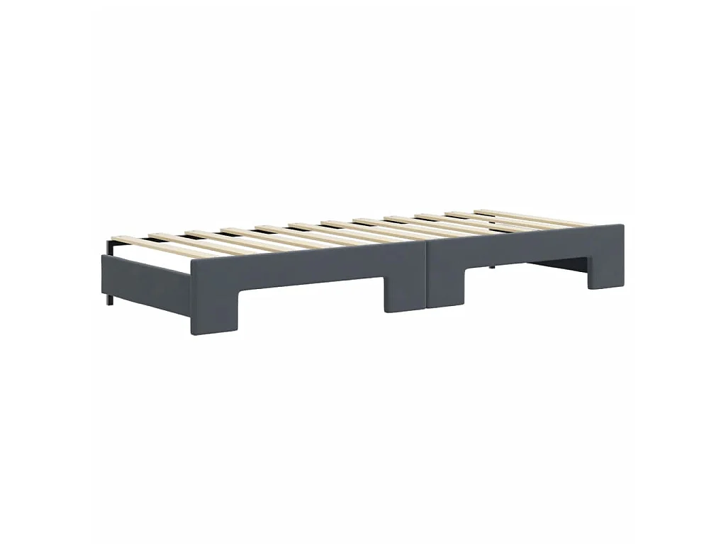 Slaapbank onderschuifbed en lades 80x200 cm fluweel donkergrijs