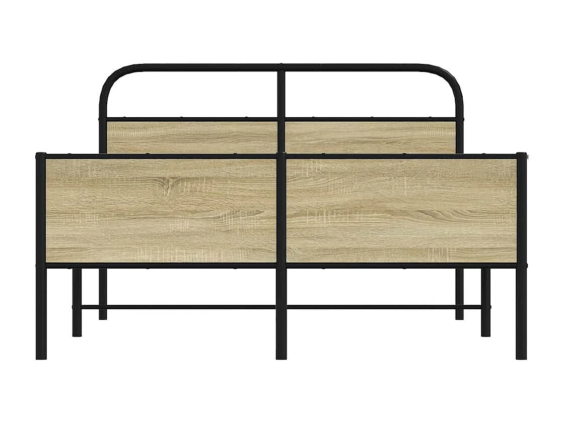 Bettgestell ohne Matratze 135x190 cm Sonoma-Eiche Holzwerkstoff