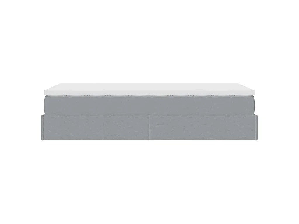 Ottoman bed met matras 80x200cm stof lichtgrijs