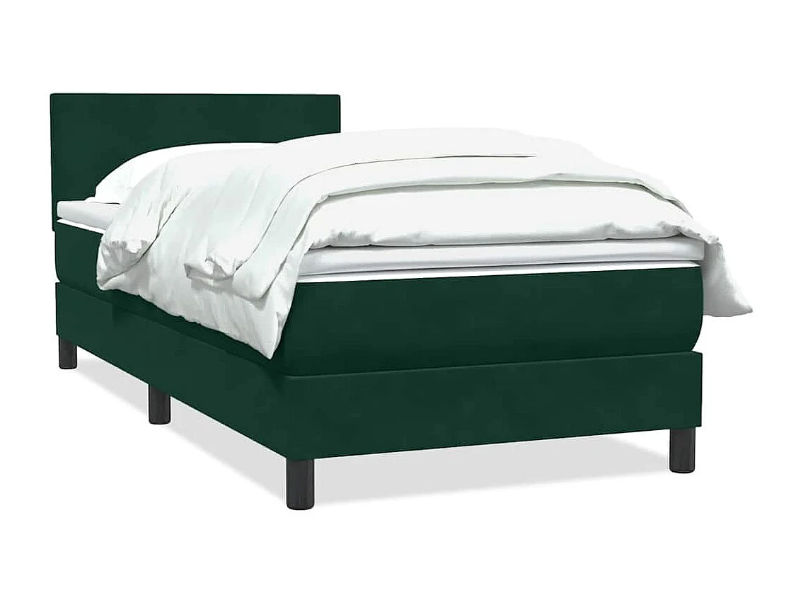 Sommier à lattes de lit et matelas vert foncé 80x220 cm velours