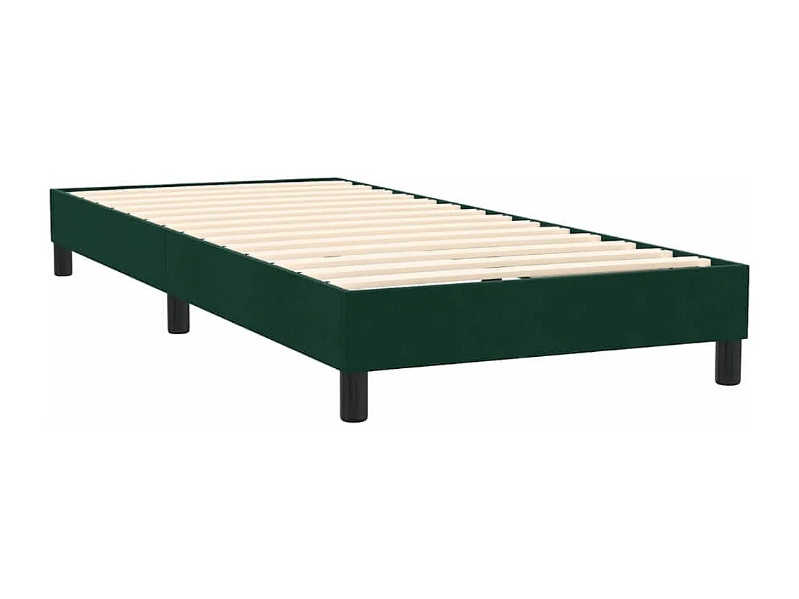 Sommier à lattes de lit et matelas vert foncé 80x220 cm velours