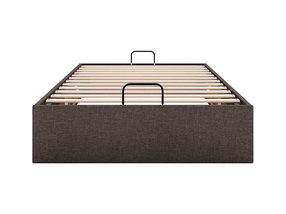 Cadre de lit ottoman sans matelas marron foncé 80x200 cm tissu