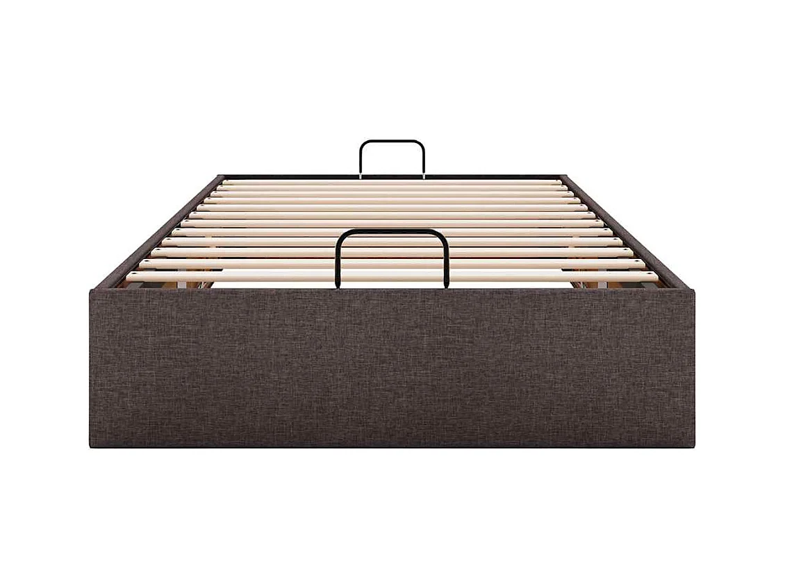 Cadre de lit ottoman sans matelas marron foncé 80x200 cm tissu
