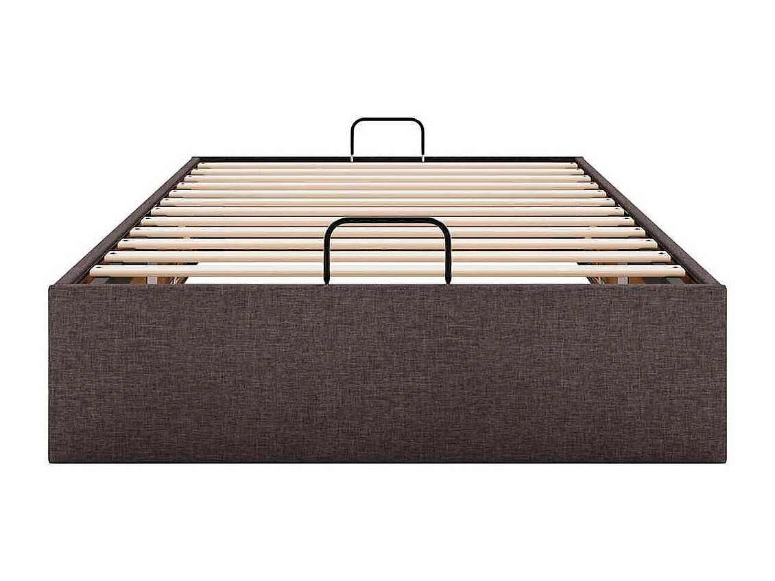 Ottoman-Bett ohne Matratze Dunkelbraun 80x200 cm Stoff