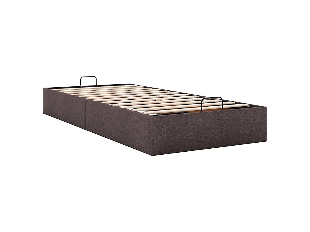 Bedframe zonder matras 80x200 cm stof donkerbruin