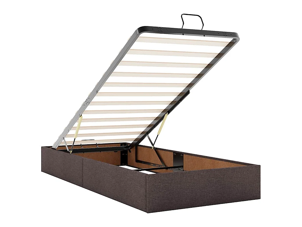 Bedframe zonder matras 80x200 cm stof donkerbruin